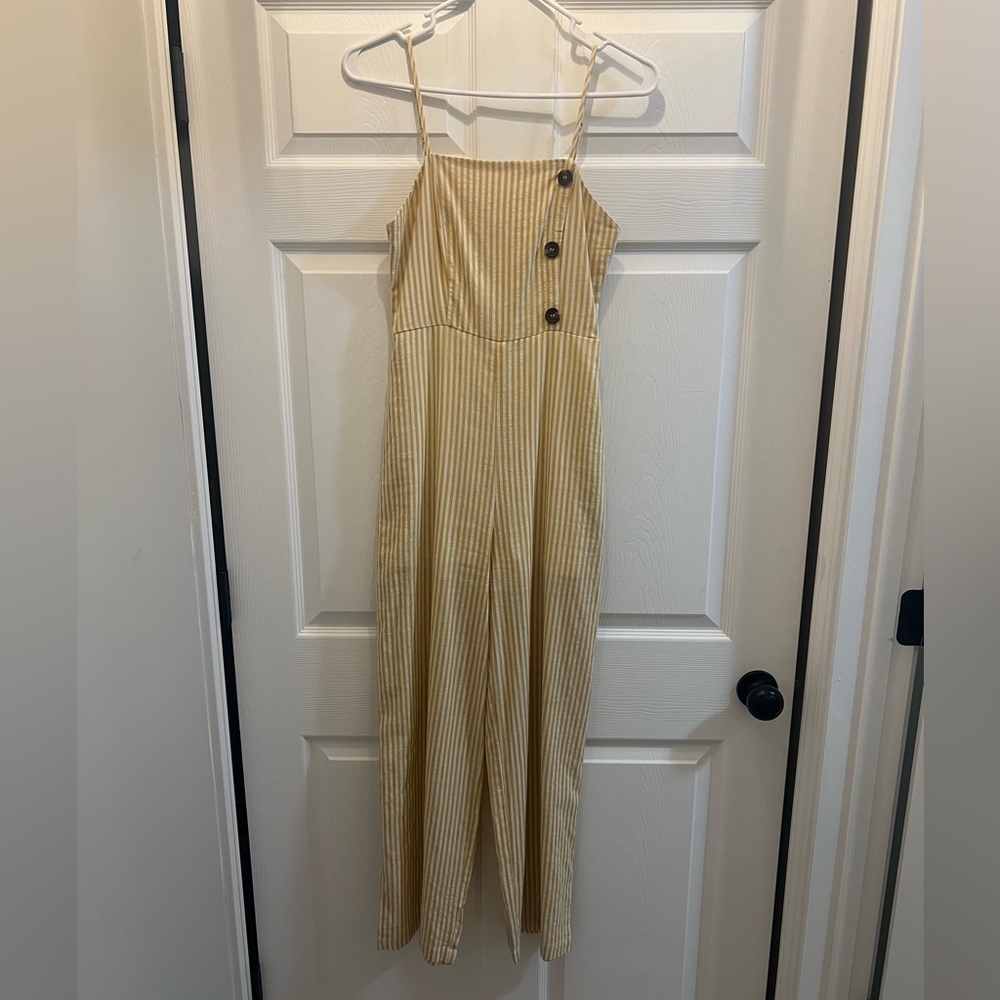 Yellow and Cream Striped Romper